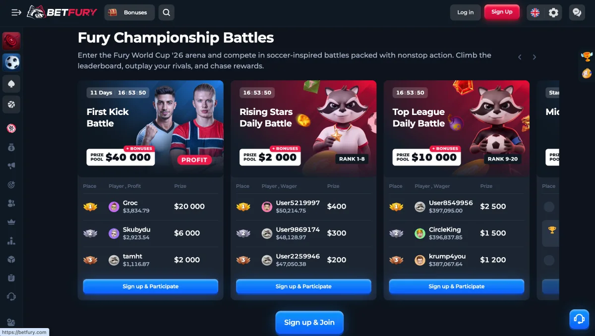 BetFury Fury Championship Battles — World Cup 2026