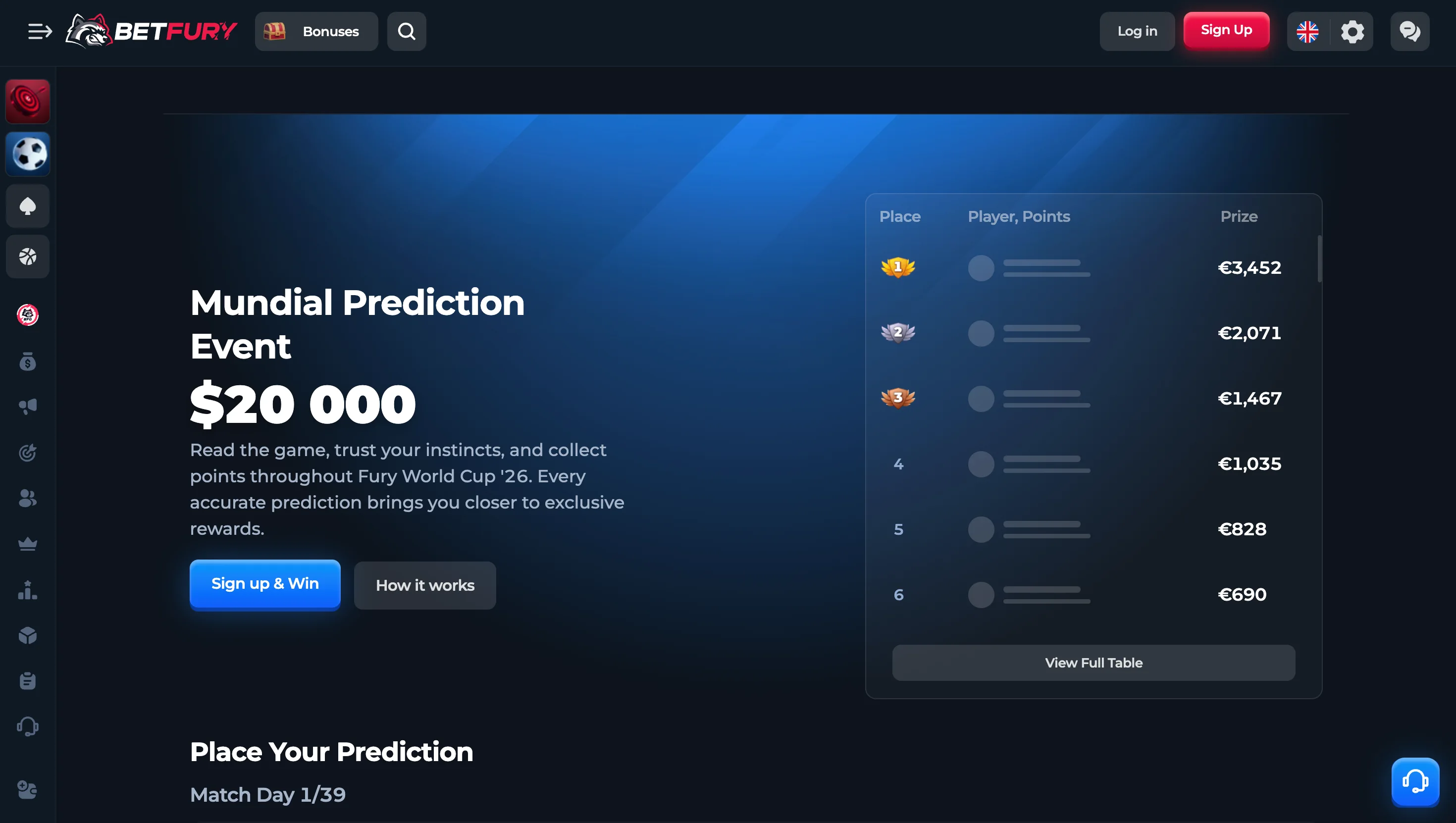 BetFury World Cup 2026 Futures Markets